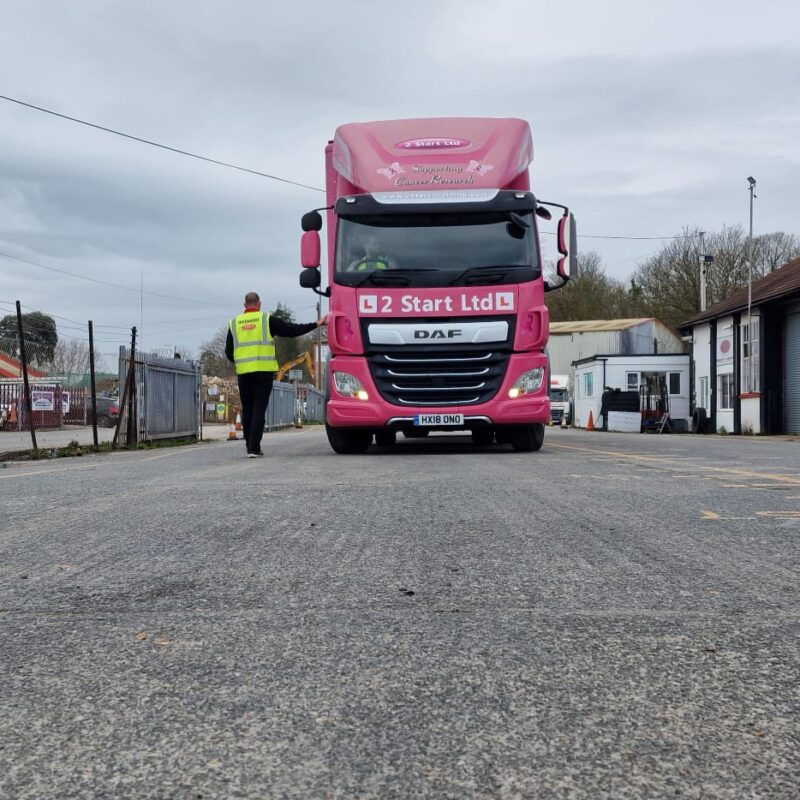 Pink Category C+E reversing