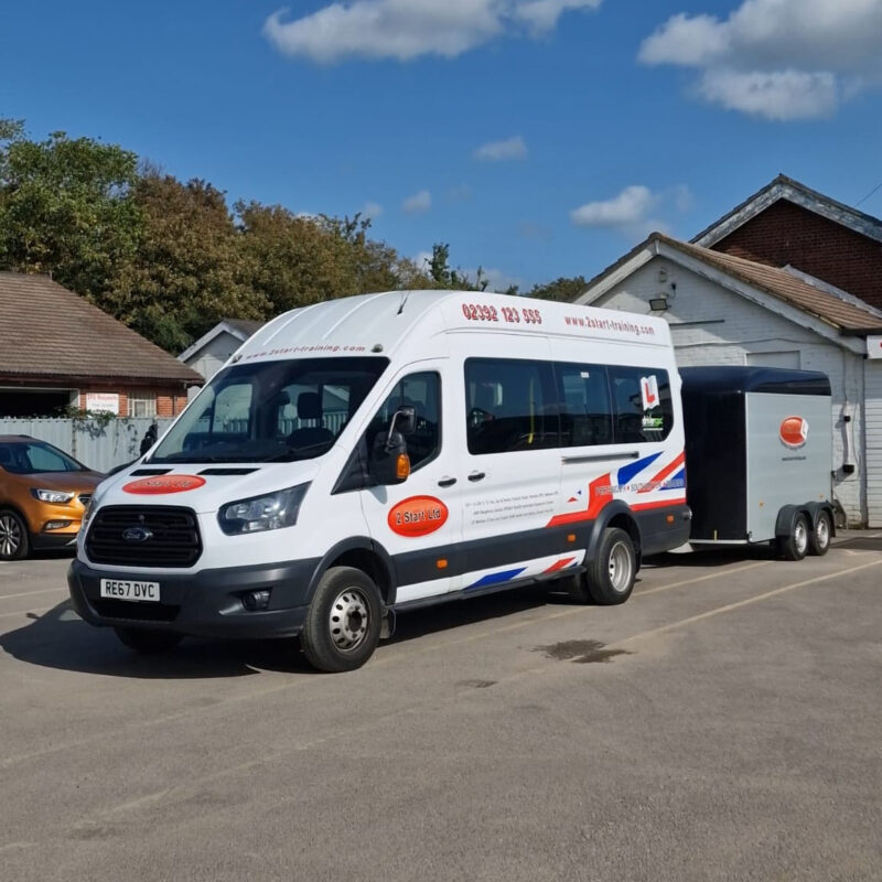 Minibus and Trailer at Portsmouth